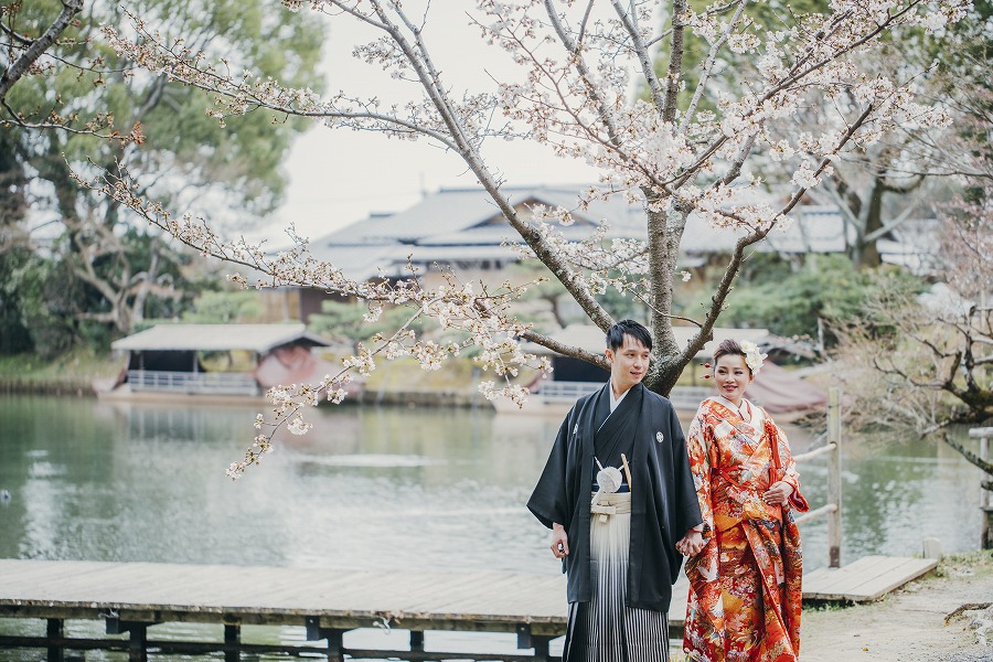 大覚寺　大沢池4月上旬